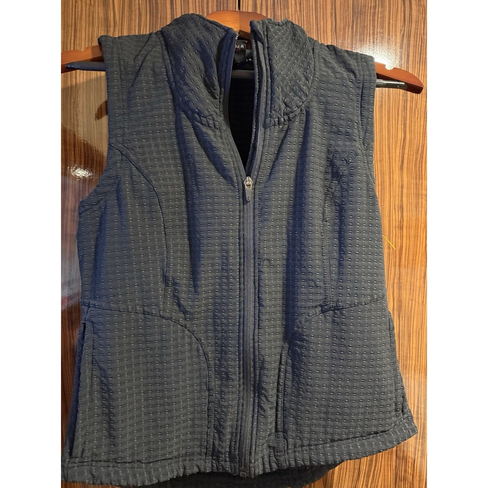 Spyder Active Womens Black Softshell Insulated Vest Size M Full Zip Outdoor
